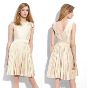 Kate Spade Tan/White Silk Melody Dress NWT